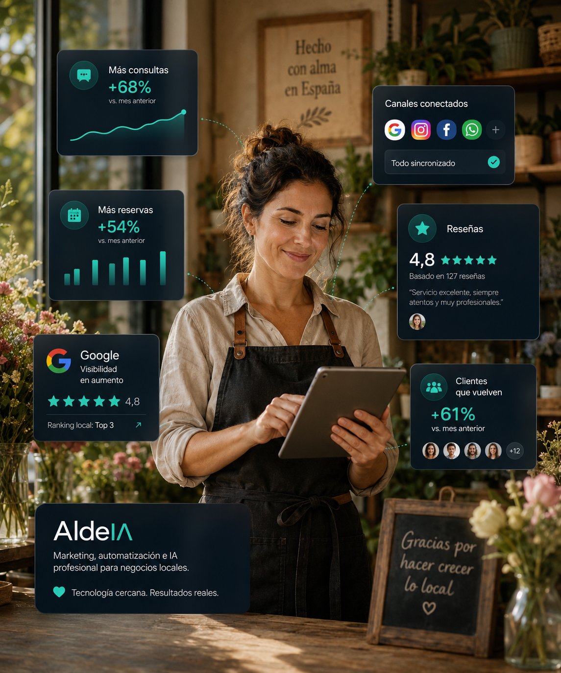 Negocio local usando marketing, automatización e IA para crecer con más claridad
