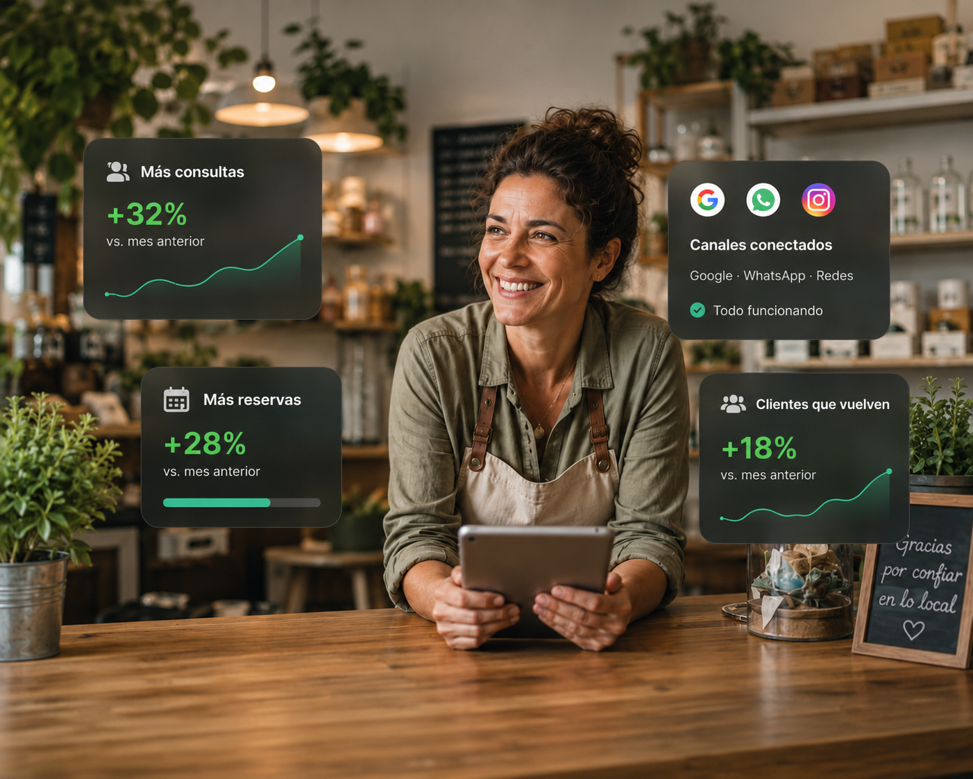 Negocio local creciendo con marketing, automatizaciones e IA